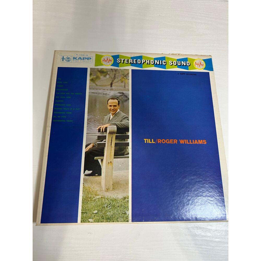 Vintage Roger Williams Till Vinyl LP 1958 Kapp Records